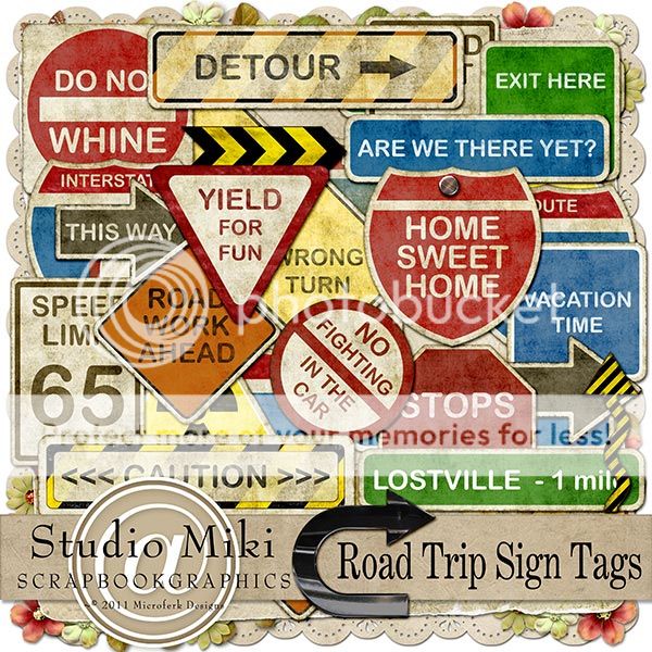 Road Trip Sign Tags
