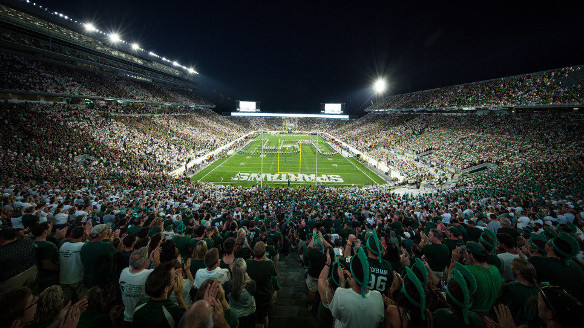 Spartan Stadium full for a night game