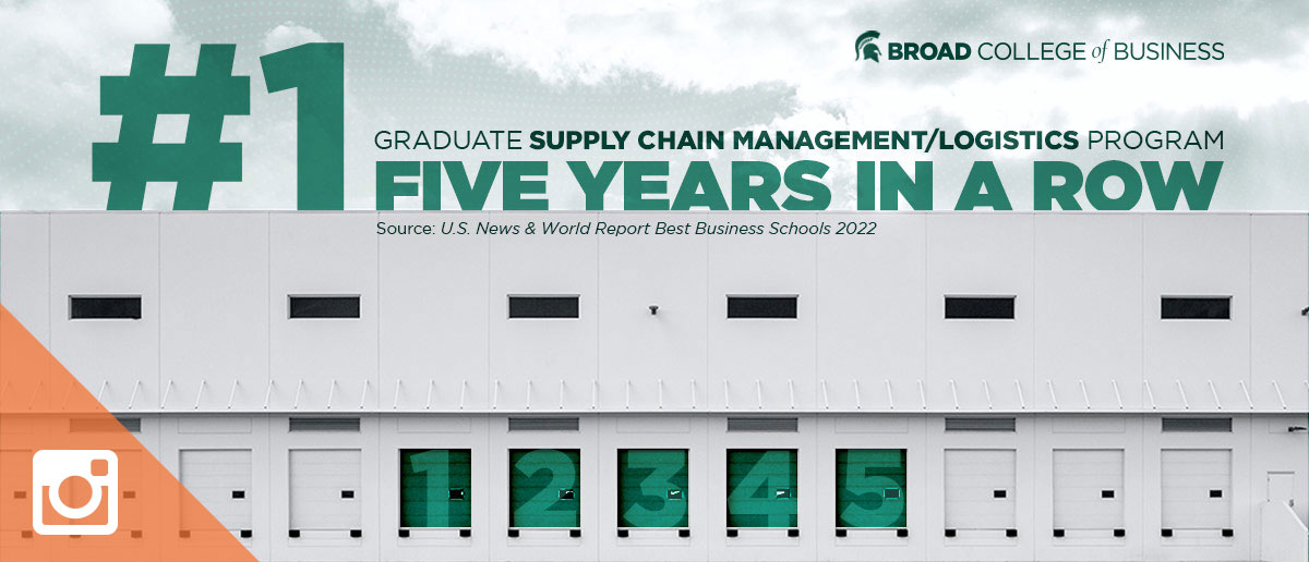 Broad College of Business: #1 Graduate Supply Chain Management/Logistics Program Five Years in a Row