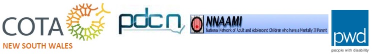 IMAGE: Logos for COTA NSW, PDCN, PWDA and NNAAMI