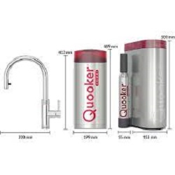 Quooker Flex met COMBI boiler 3-in-1-kraan Chroom en Cube bruiswater