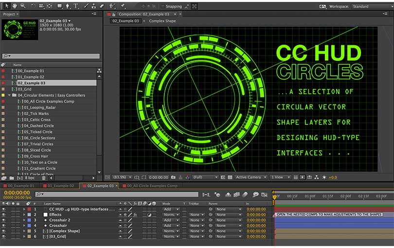 creative cabin hud circles after effects