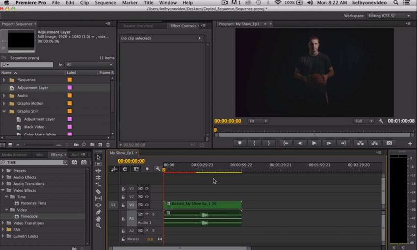 using timecode in premiere pro
